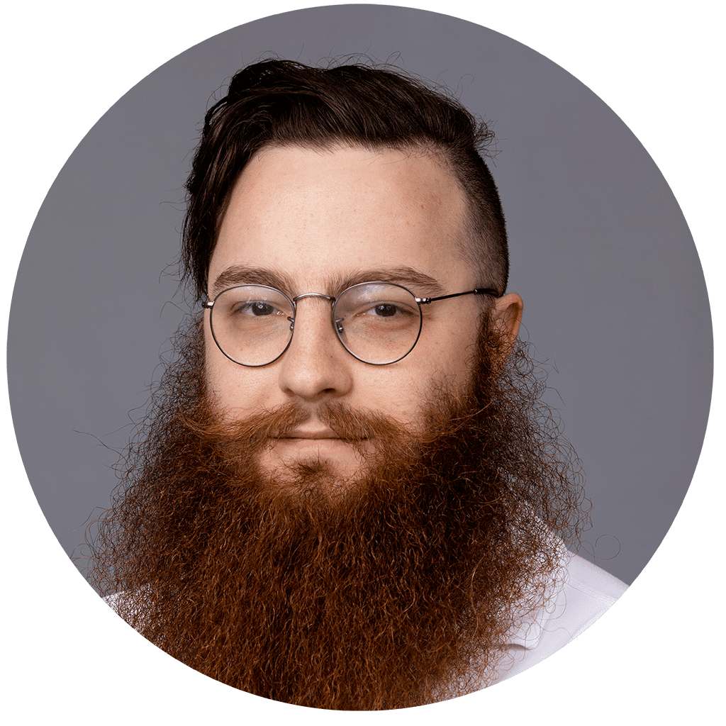 a man with a long beard and glasses