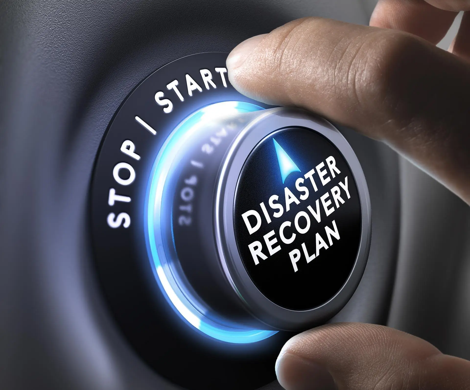 activate disaster recovery plan: control knob engagement for crisis management.