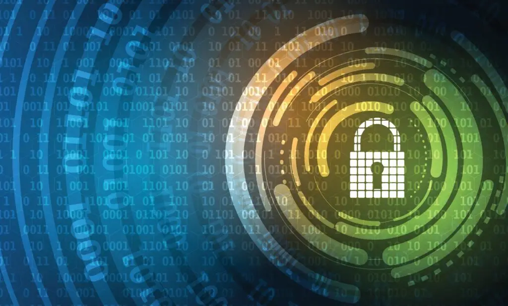 Modern Cybersecurity Design With Bold Padlock, Digital Patterns, And Vibrant Colors For Data Protection. Managed Security Services. modern cybersecurity design with bold padlock, digital patterns, and vibrant colors for data protection. managed security services.