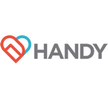 the logo for handy