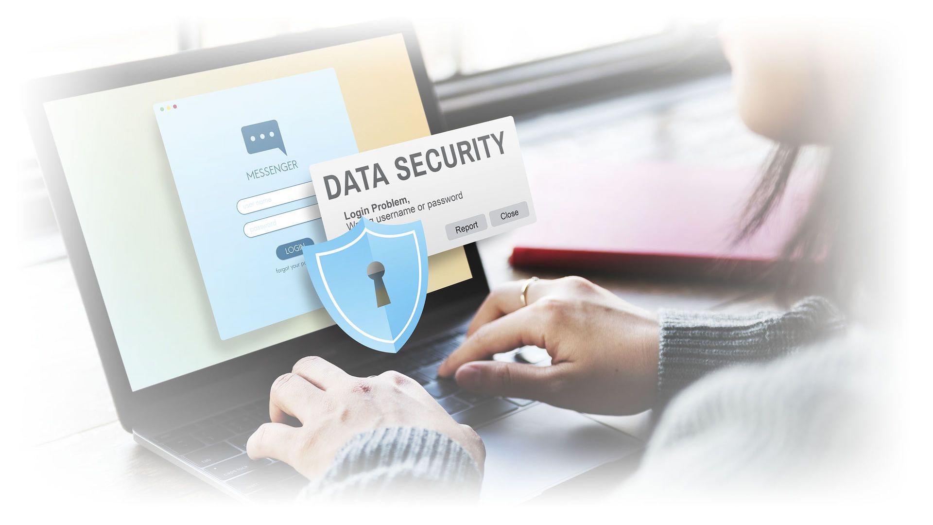 Data Security Digital Intenret Phishing Online Concept Firewall Management