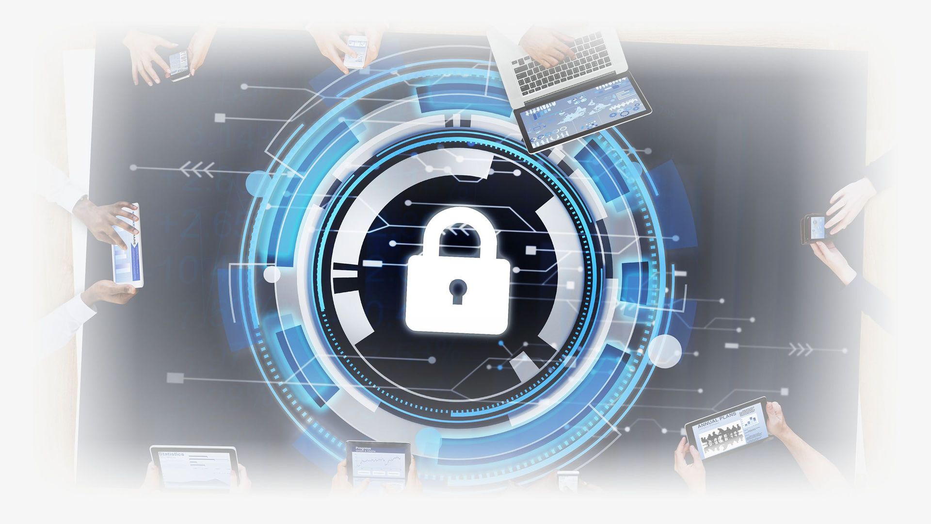 a padlock is shown in the middle of a graphic