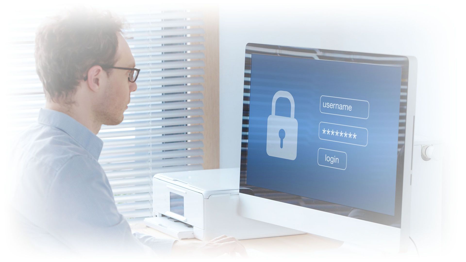 User typing password, security and privacy protection concept, confidentiality. Email Encryption