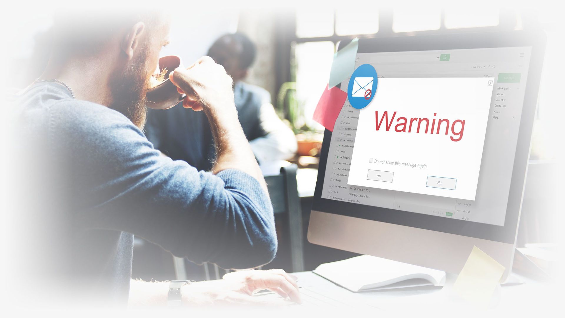 E-mail Popup Warning Window Concept Email Encryption