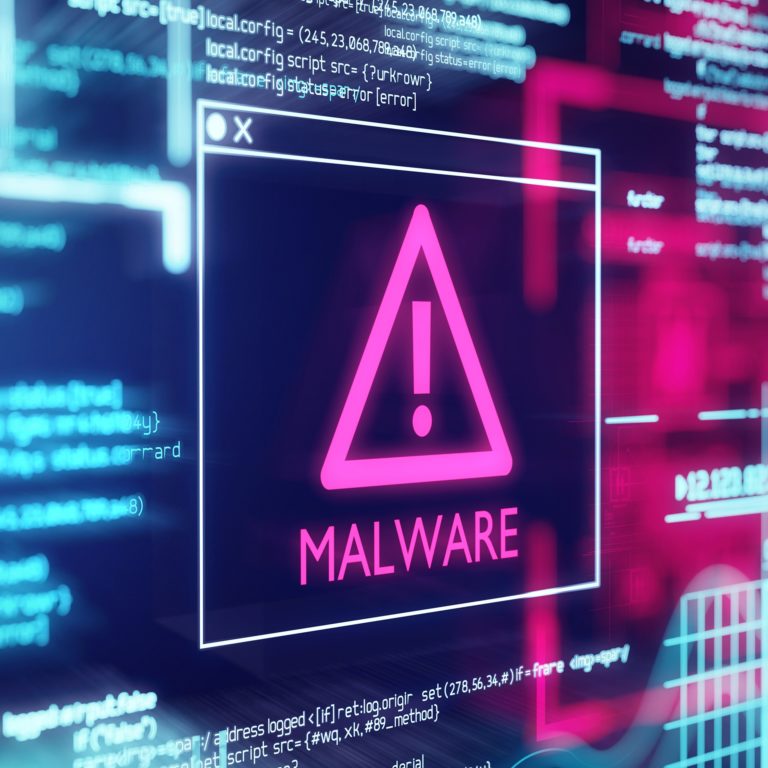 a computer screen with the word malware on it