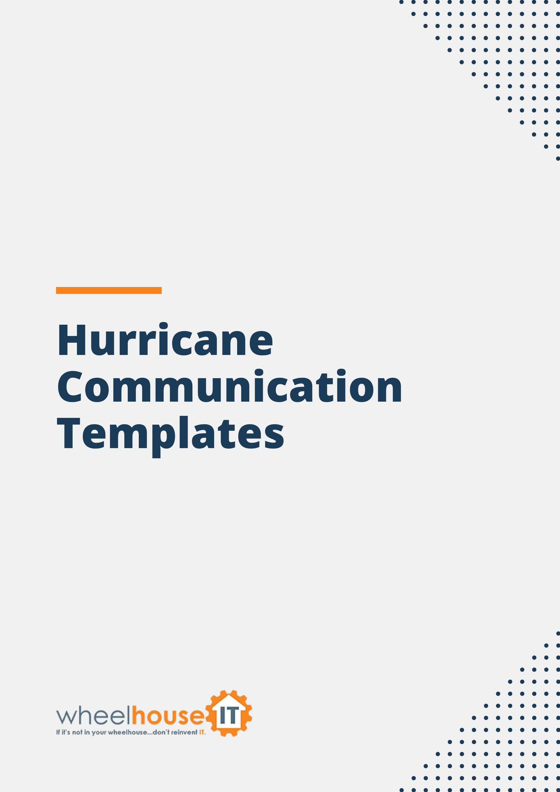 the cover of hurricane communication templates