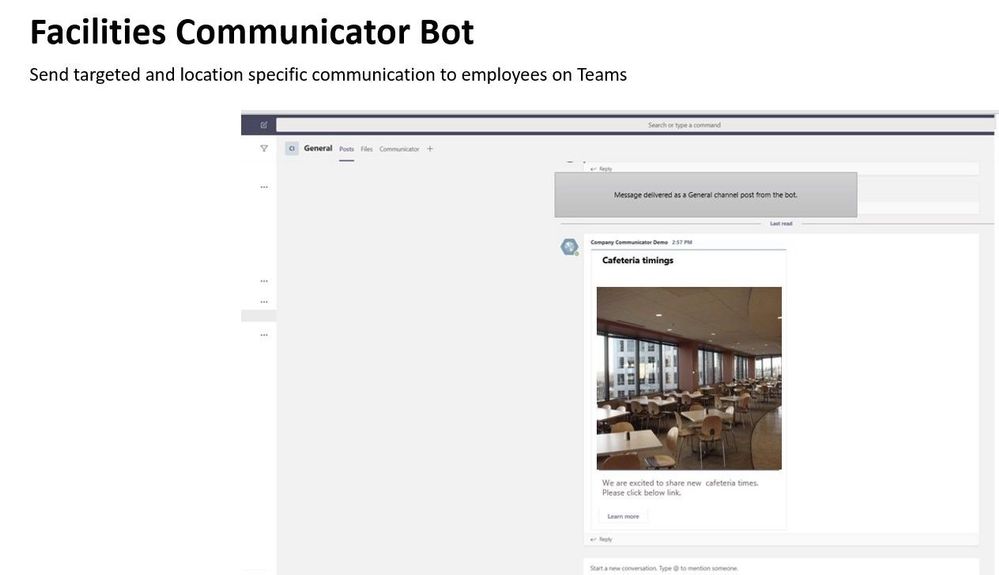 Facilities communicator bot