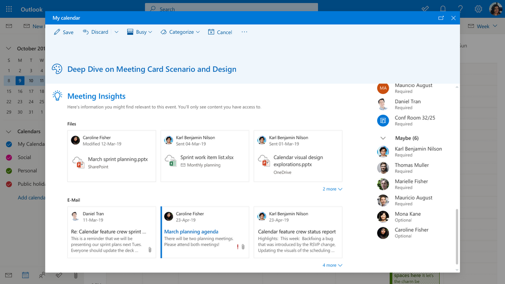 Image 11 Find Meeting Insights when you scroll down on the meeting event in your calendar