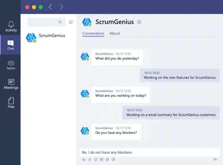 Scrumgenius Standup Dashboard Inside Microsoft Teams Showing Team Check-Ins, Goals, And Blockers With Jira Integration scrumgenius standup dashboard inside microsoft teams showing team check-ins, goals, and blockers with jira integration