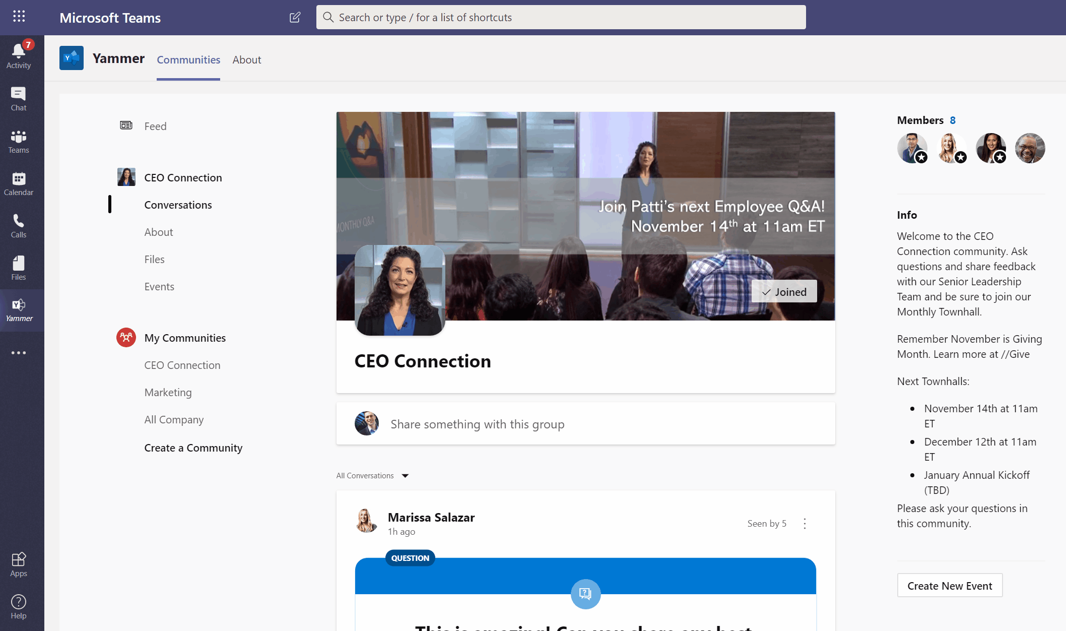 Yammer in teams