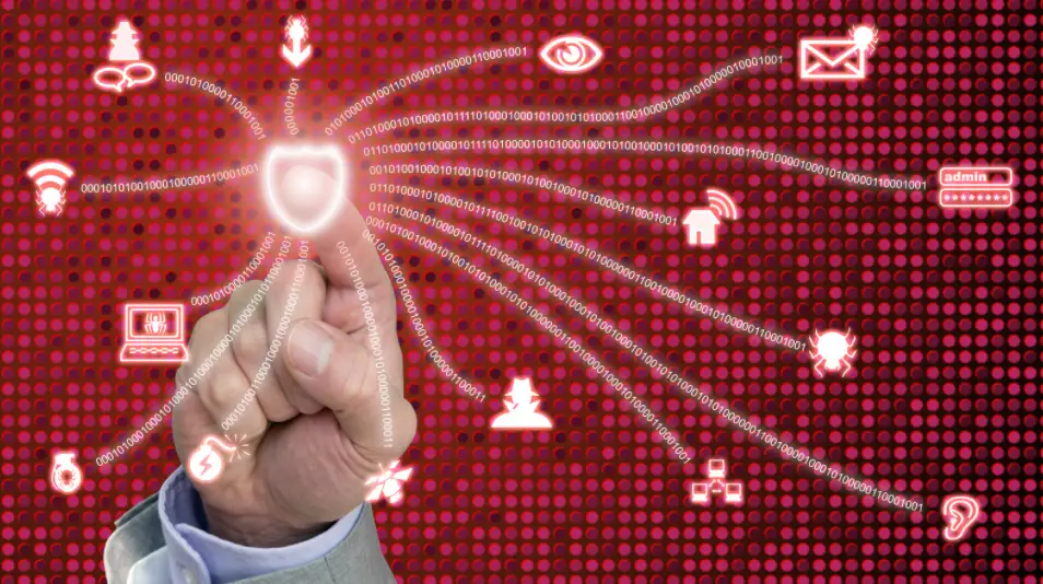 Secure Digital Connections: Hand Reaching For Glowing Shield In Cybersecurity Network. secure digital connections: hand reaching for glowing shield in cybersecurity network.