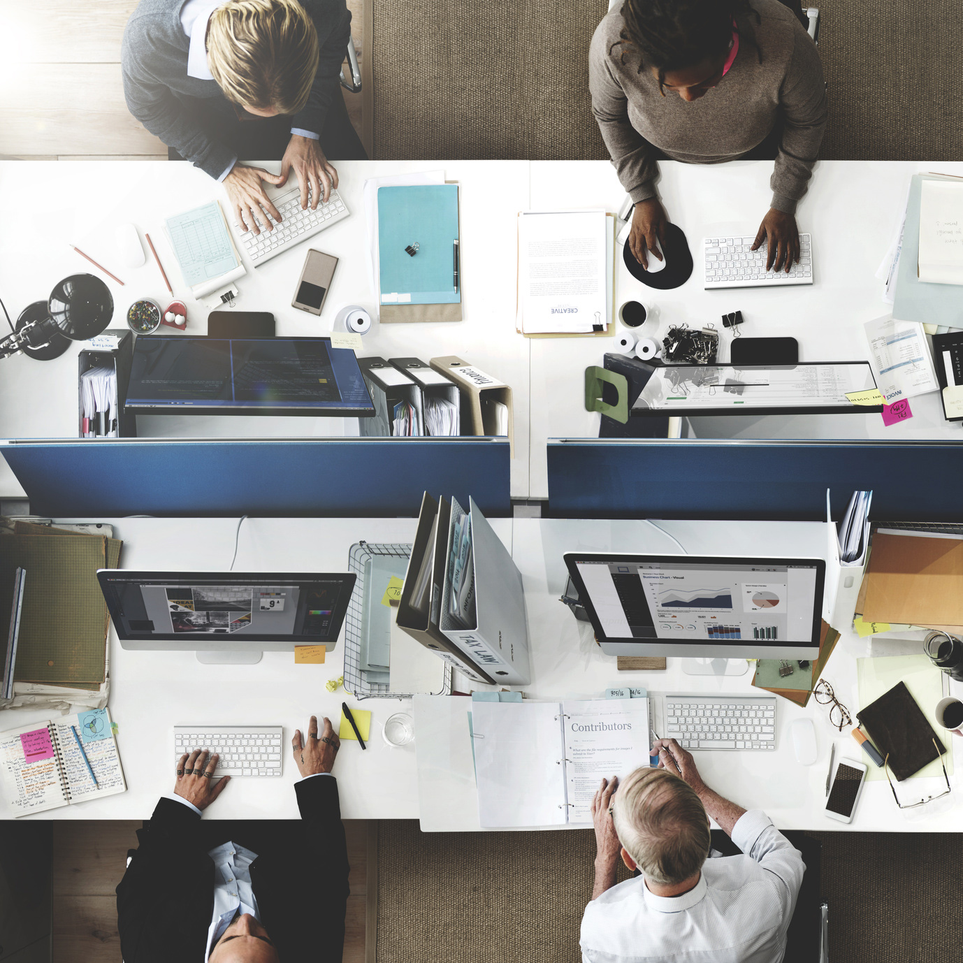modern office promoting collaboration in dynamic workspace with efficient layout and engaged individuals.