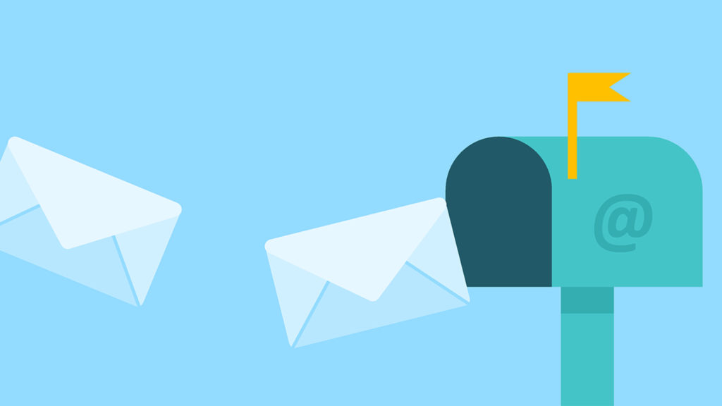 mailbox and envelopes symbolize traditional and digital communication in modern age.