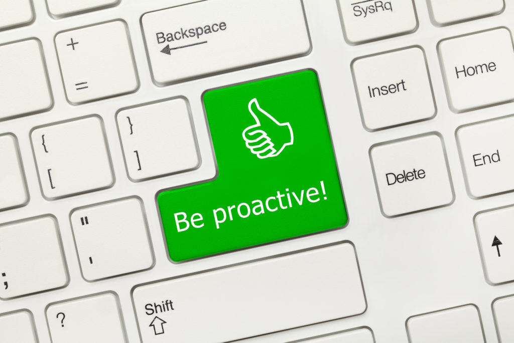 motivational green key promotes proactive approach for productivity & growth.