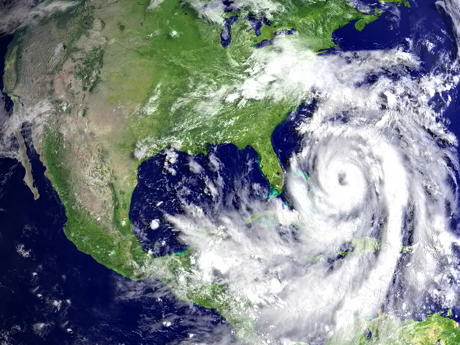 hurricane matthew: massive atlantic storm illustration.