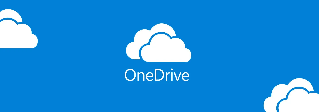 onedrive logo with clouds and mountains in the background