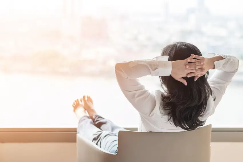Finding Peace And Balance In A Serene Moment Of Self-Care By The Window. finding peace and balance in a serene moment of self-care by the window.