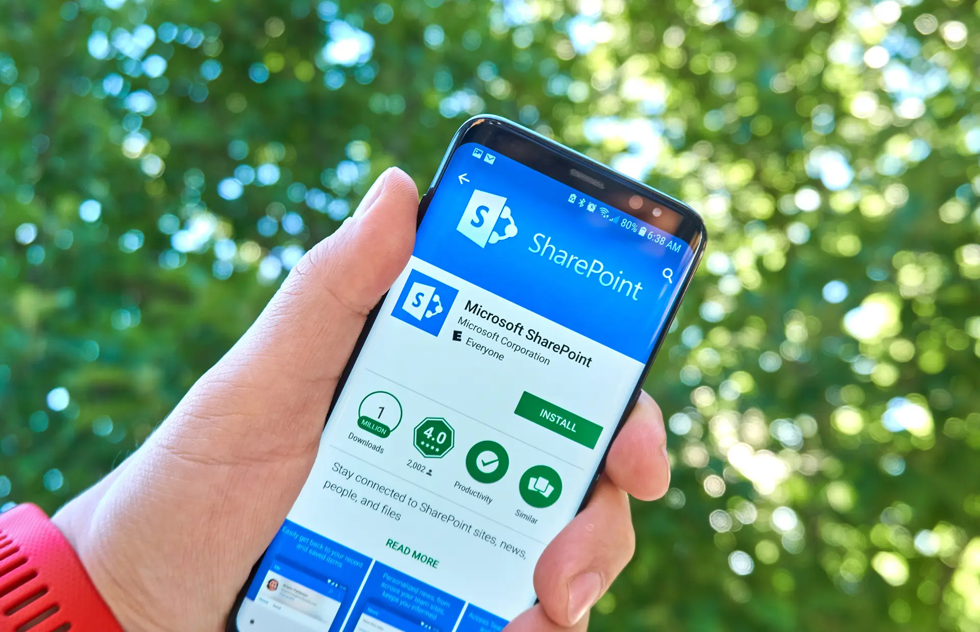 Stay productive on-the-go with Microsoft SharePoint: mobile access in nature.