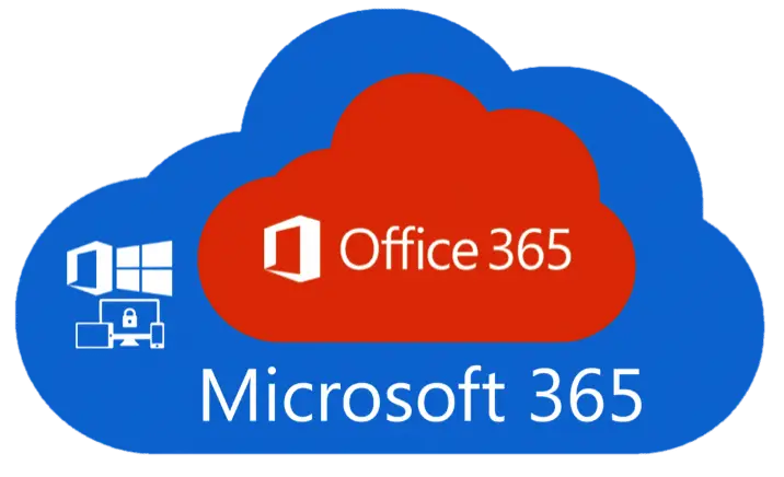 diagram showing microsoft 365 apps including word, excel, powerpoint, teams, and onedrive as part of the subscription suite