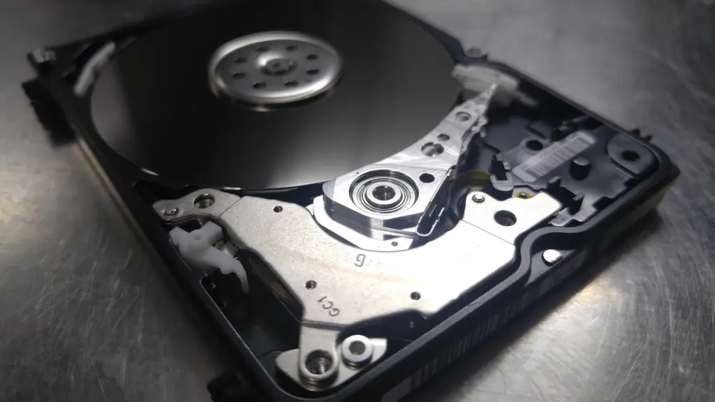 inside look at intricate hard drive mechanics for efficient data storage. backing up.