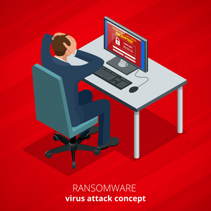 urgent warning: ransomware risk - protect your data with cybersecurity measures.