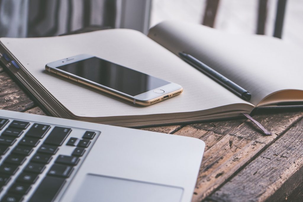harmonious blend of digital and analog elements in a cozy workspace.