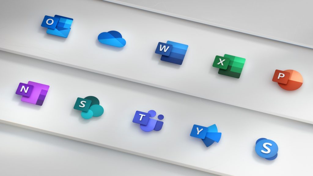 modern office productivity icons with vibrant design, representing word processing, cloud storage, spreadsheets, and more.