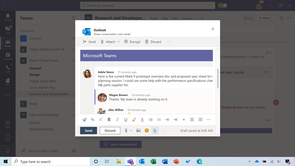 efficient team collaboration with outlook and microsoft teams for modern workspaces.