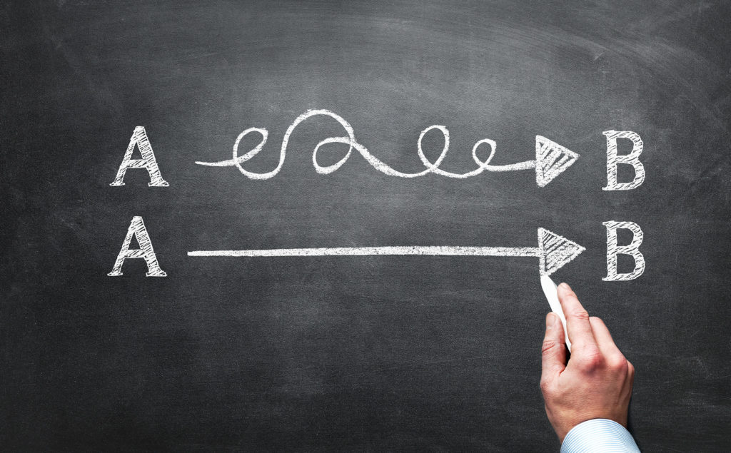 direct vs. winding paths to success: choose efficiency or complexity.