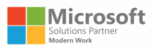 microsoft solutions partner logo emphasizing modern work solutions for businesses.