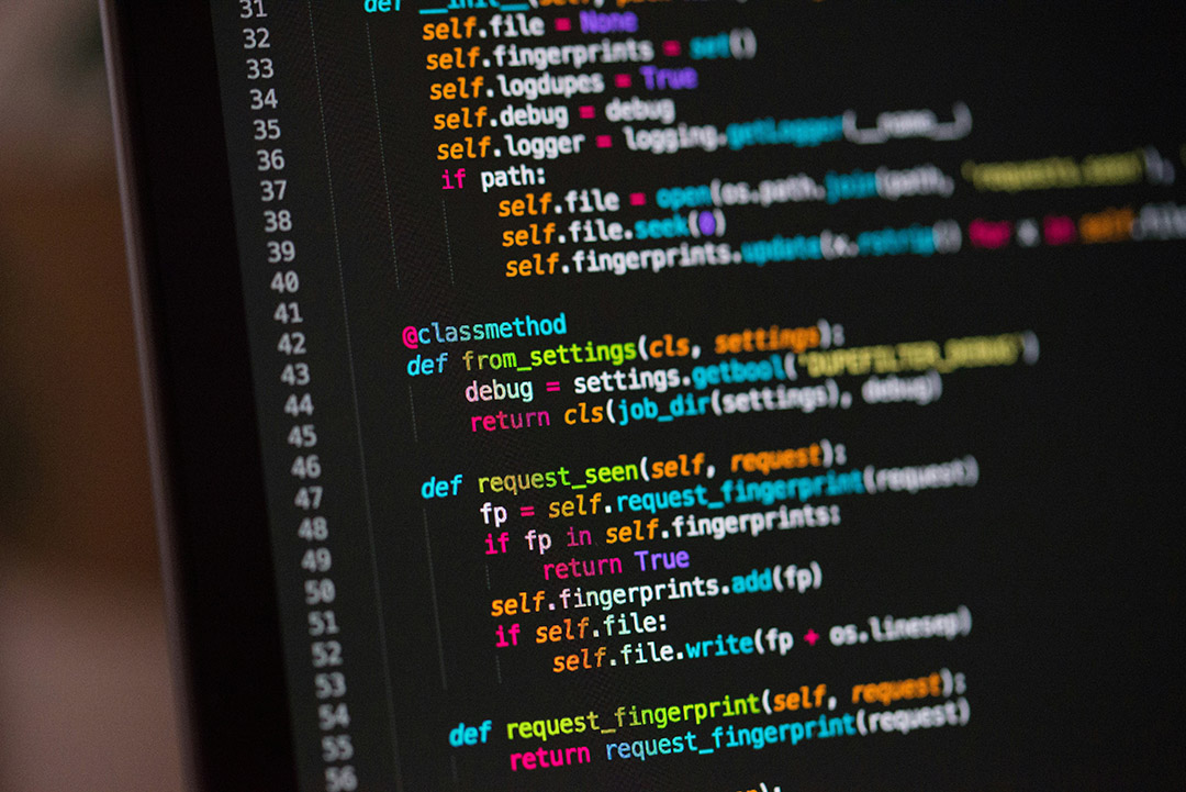 a computer screen with colorful text on it