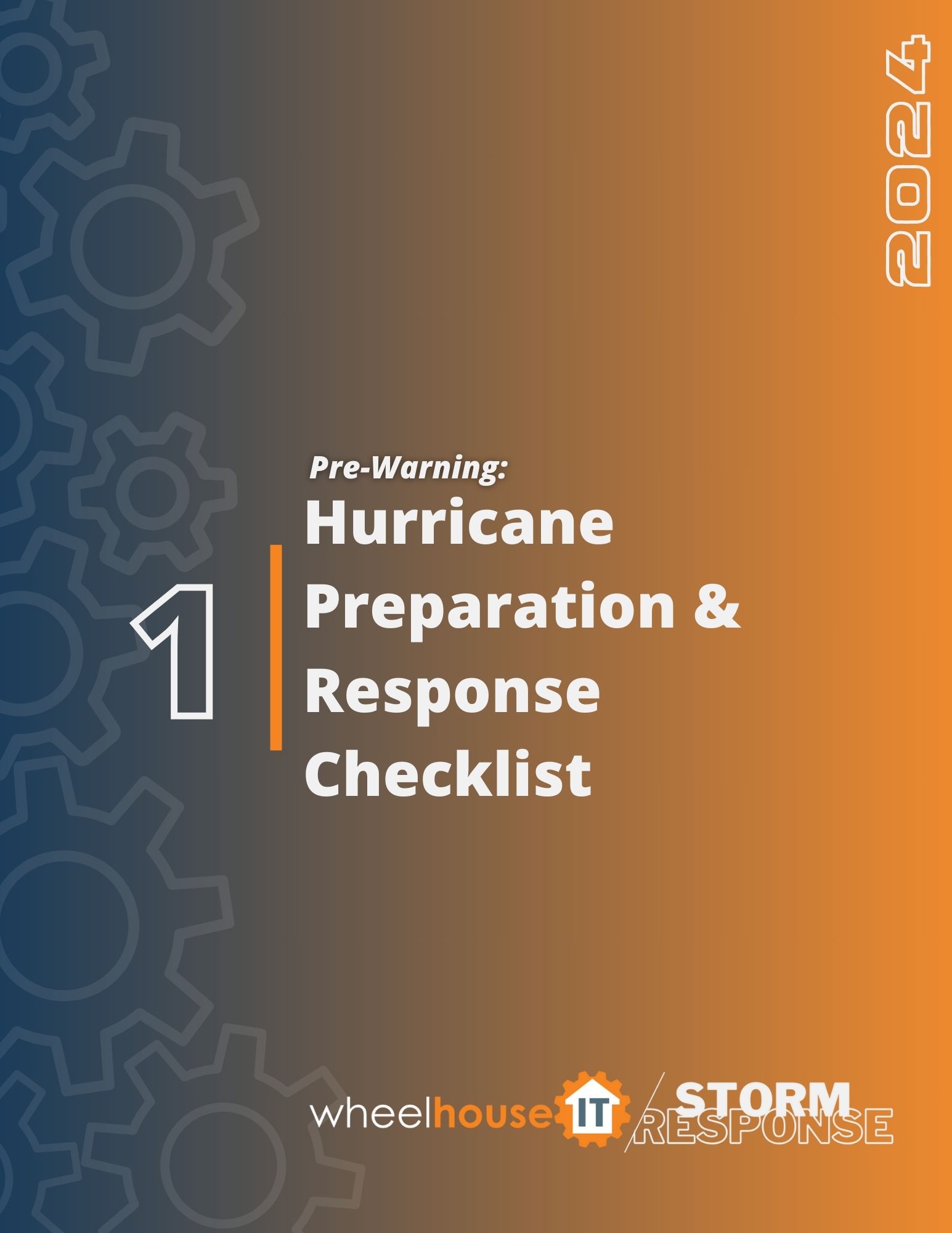 a blue and orange background with the words hurricane preparation and response checklist