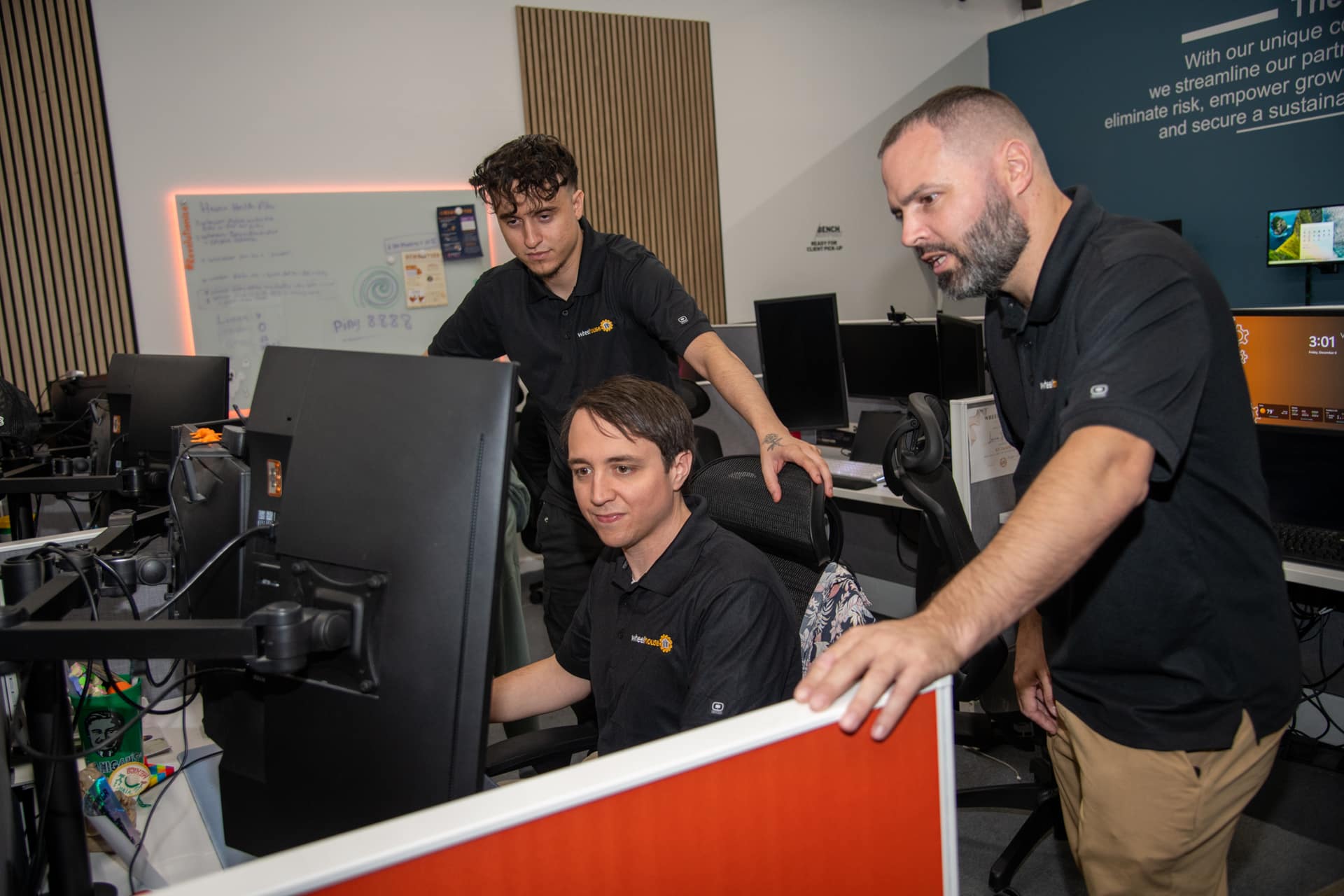 modern office teamwork collaboration in a vibrant setting with technology and creativity.