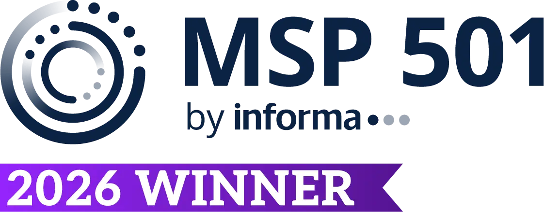 2026 msp 501 award logo recognizing managed it service excellence.